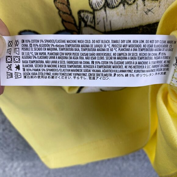 SpongeBob SquarePants Womens T-Shirt Cross & Bones Yellow  Sz S Nickelodeon NWT - Picture 13 of 15